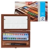 Set Culori acuarelă  Talens Van Gogh - 24 buc + accesorii, cutie din lemn