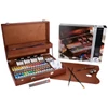 Talens Van Gogh Set pictură în ulei - 32x20 ml + 2x60 ml + accesorii, în cutie de lemn