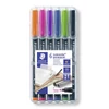 Imagine 2/2 - Marker cu alcool în set, Staedtler, Lumocolor, 0,6mm, culori intense - 6buc