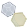 Matriță Jesmonite din silicon pentru răsină acrilică și sintetică - hexagon, suport pentru pahar cu margine, 11,5 x 10 cm