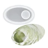 Matriță din silicon Jesmonite pentru răsină acrilică și sintetică  - suport lumânări oval, 13,8x9x4,7 cm