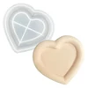 Matriță Jesmonite din silicon pentru  răsină acrilică și sintetică - bol in Formă de inima, 15,5x14,4x1,8 cm