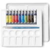 Set Culori acuarelă  Winsor&Newton Cotman, 10x8 ml + pensulă - Paletă