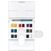 Set de culori acuarelă Winsor&Newton Cotman, recipient 14x1/2 + pensulă - Field