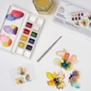 Set de Culori acuarelă  Winsor&Newton Cotman Pocket Set, 8x recipient de 1/2  + pensulă - Floral