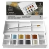 Set culori acuarelă Winsor&Newton Cotman Pocket Set,  8x recipiente de 1/2 + pensulă - Metallic
