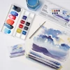 Set culori acuarelă Winsor&Newton Cotman Pocket Set,  8x1/2 + pensulă - Skyscape