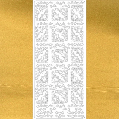 Autocolant contur - decoratiuni de colt, auriu, 0047