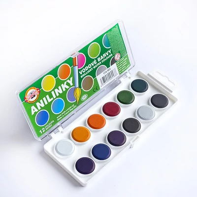 Set de acuarelă KOH-I-NOOR Brilliant Watercolors (Anilinky) - 12 buc