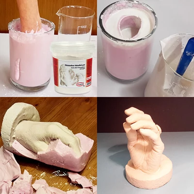 Pulbere mulaj mâini  pentru realizarea formelor negative, 300 g, extra flexibilă, rapidă
