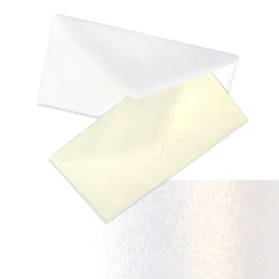 Plic, francez, 11x22 cm - Hârtie trend, white pearl, 120 g