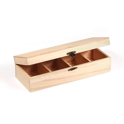 Suport filtru de ceai din lemn - 4 compartimente, 24,7x9,5x6,5 cm