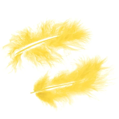Pene marabu  - galben lamaie, 8-10 cm, 22 buc/pachet
