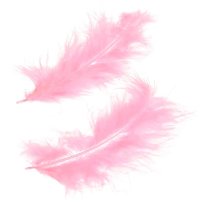 Pene marabu  - roz, 8-10 cm, 22 buc/pachet