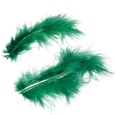 Pene marabu  - verde inchis, 8-10 cm, 22 buc/pachet