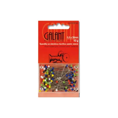 Set pini, cu  cap de sticla, 0,5x35 mm, 10 g