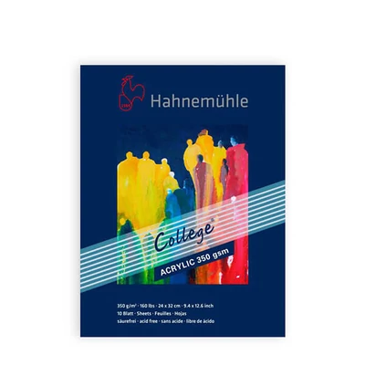 Bloc pentru pictură acrilică Hahnemühle College, 350 g, 10 coli - 24x32 cm