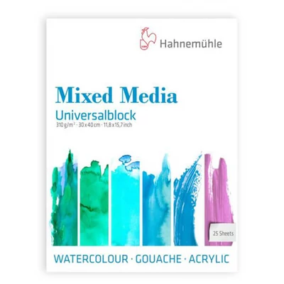 Bloc de pictură universală Hahnemühle  Mixed Media, 310 g, 25 coli - 30x40 cm