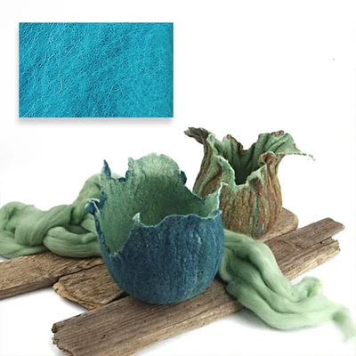 Lână  pâslare , 100 g - albastru deschis