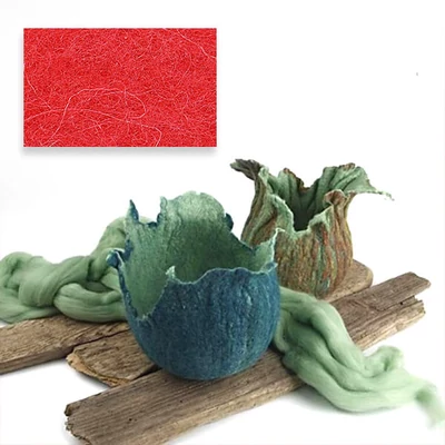 Lână  pâslare , 100 g - roșu coral