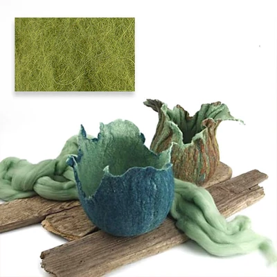 Lână  pâslare , 100 g - verde deschis