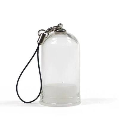 Clopot de sticla cu baza din plastic, mini, poate fi agățat - 5 cm