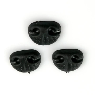 Nas de animal, negru, plastic adeziv 14 mm, 3 buc