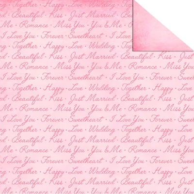 Carton foto, 49,5x68 cm - Wedding rose  - inscriptii, roz