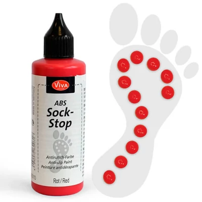 Vopsea ABS anti-alunecare pentru șosete, 82 ml - roșu