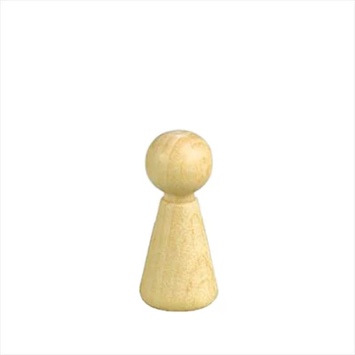 Corp de păpușă din lemn cu cap - 1,5x3,6 cm, 1 păpușă în formă de con