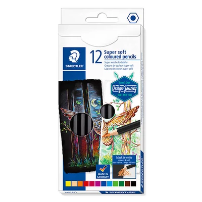 Set creioane colorate, Staedtler, Design Journey, Super Soft - 12 buc
