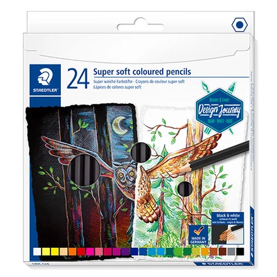Set creioane colorate, Staedtler, Design Journey, Super Soft - 24 buc