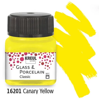 Vopsea sticlă și porțelan, Kreul, Classic - 01 galben canar