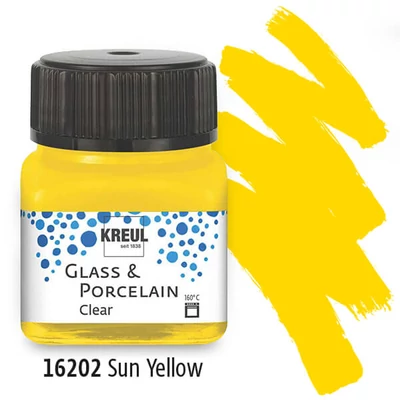 Vopsea sticlă și porțelan, Kreul, Clear - 02 galben soare