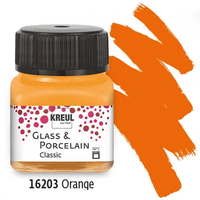 Vopsea sticlă și porțelan, Kreul, Classic - 03 portocaliu