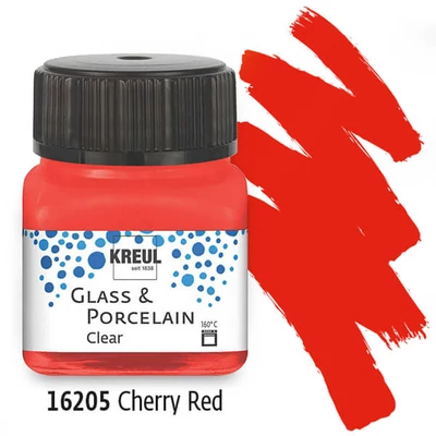 Vopsea sticlă și porțelan, Kreul, Clear - 05 rosu visiniu