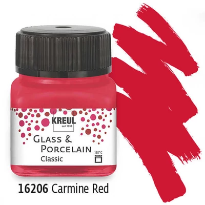 Vopsea sticlă și porțelan, Kreul, Classic - 06 rosu carmin