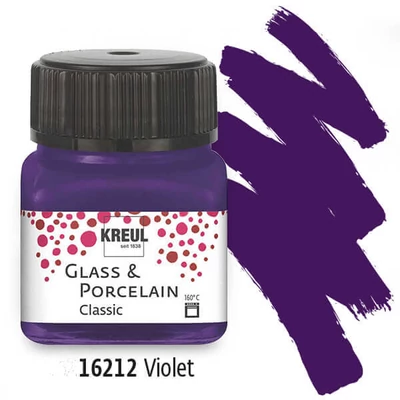 Vopsea sticlă și porțelan, Kreul, Classic - 12 viole
