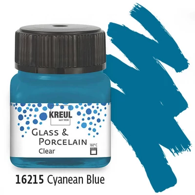 Vopsea sticlă și porțelan, Kreul, Clear - 15 cyan blue