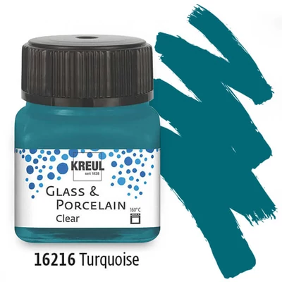 Vopsea sticlă și porțelan, Kreul, Clear - 16 turcoaz
