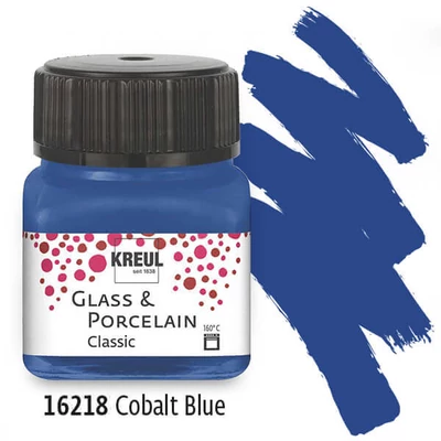 Vopsea sticlă și porțelan, Kreul, Classic - 18 albastru cobalt