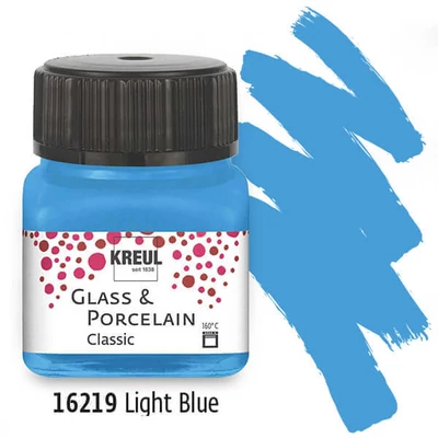Vopsea sticlă și porțelan, Kreul, Classic - 19 albastru deschis