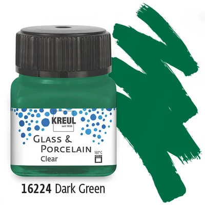 Vopsea sticlă și porțelan, Kreul,Clear- 24 verde inchis