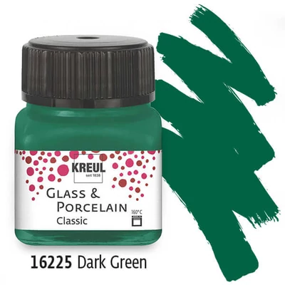 Vopsea sticlă și porțelan, Kreul, Classic - 25 verde inchis