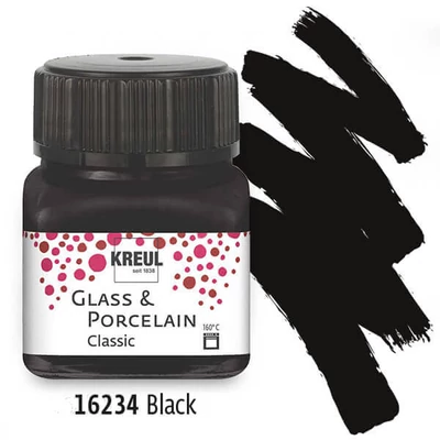 Vopsea sticlă și porțelan, Kreul, Classic - 34 negru