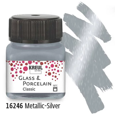 Vopsea sticlă și porțelan, Kreul, Classic - 46 argintiu metalic