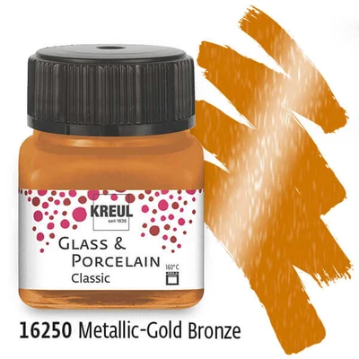 Vopsea sticlă și porțelan, Kreul, Classic - 50 bronz metalic auriu