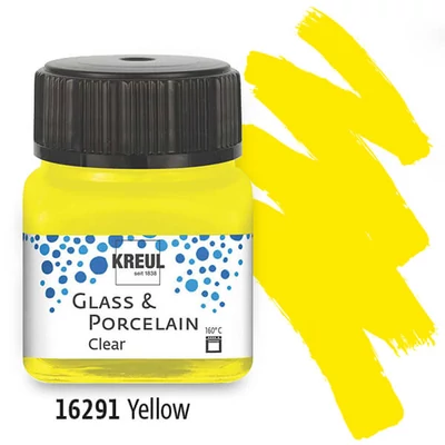 Vopsea sticlă și porțelan, Kreul, Clear - 91 galben