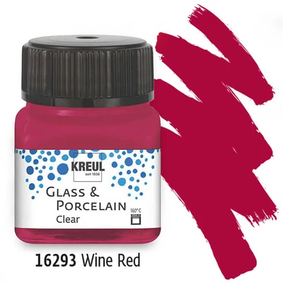 Vopsea sticlă și porțelan, Kreul, Clear - 93 vin rosu