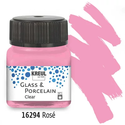 Vopsea sticlă și porțelan, Kreul,Clear- 94 roz